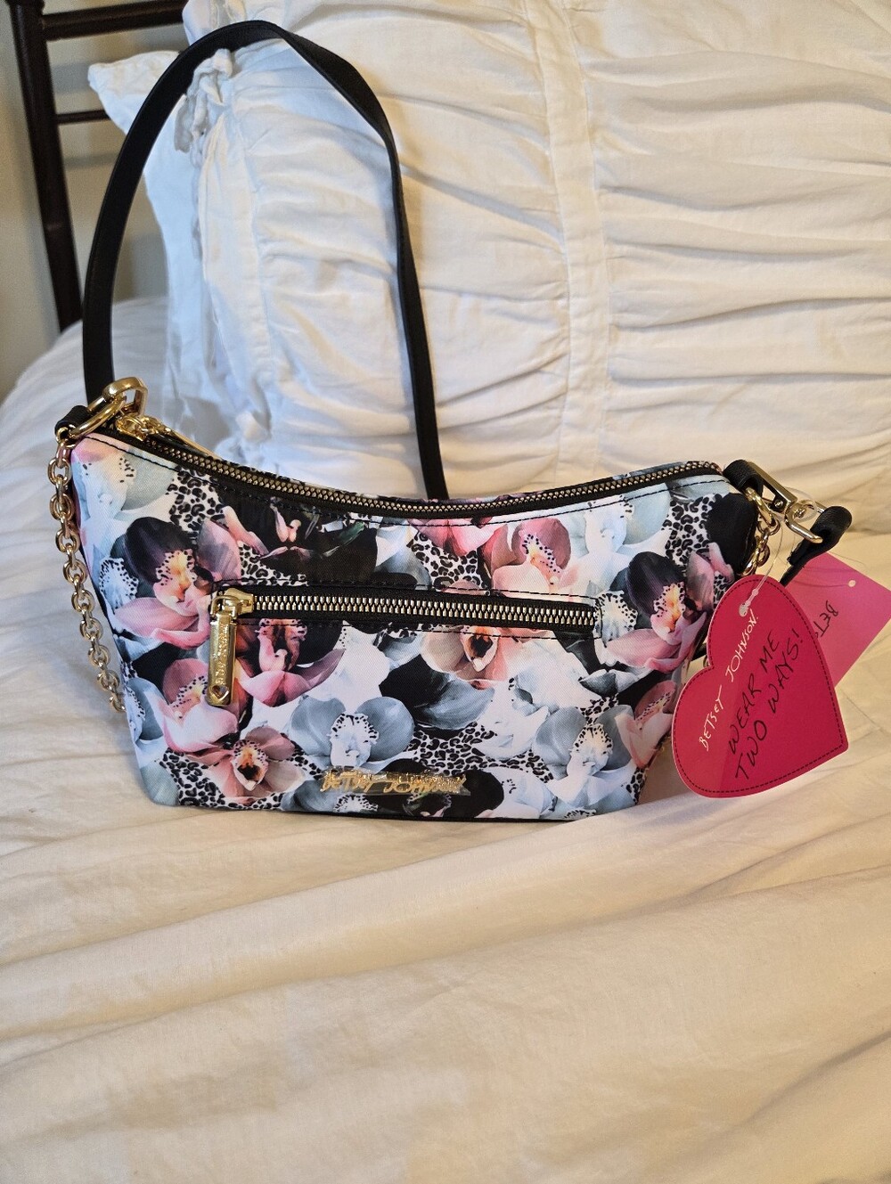 BETSEY JOHNSON! FLORAL MINI SHOULDER BAG NWT